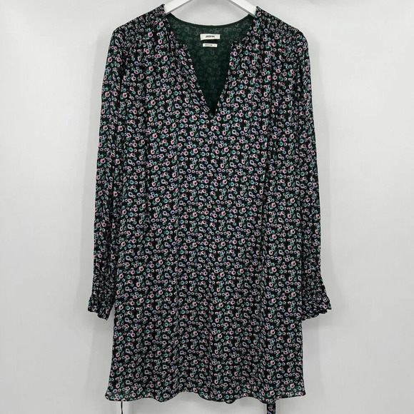 Jason Wu Multi Floral Print Long Sleeve Mini Length Dress Smocked Belted Size 2 - Picture 3 of 10